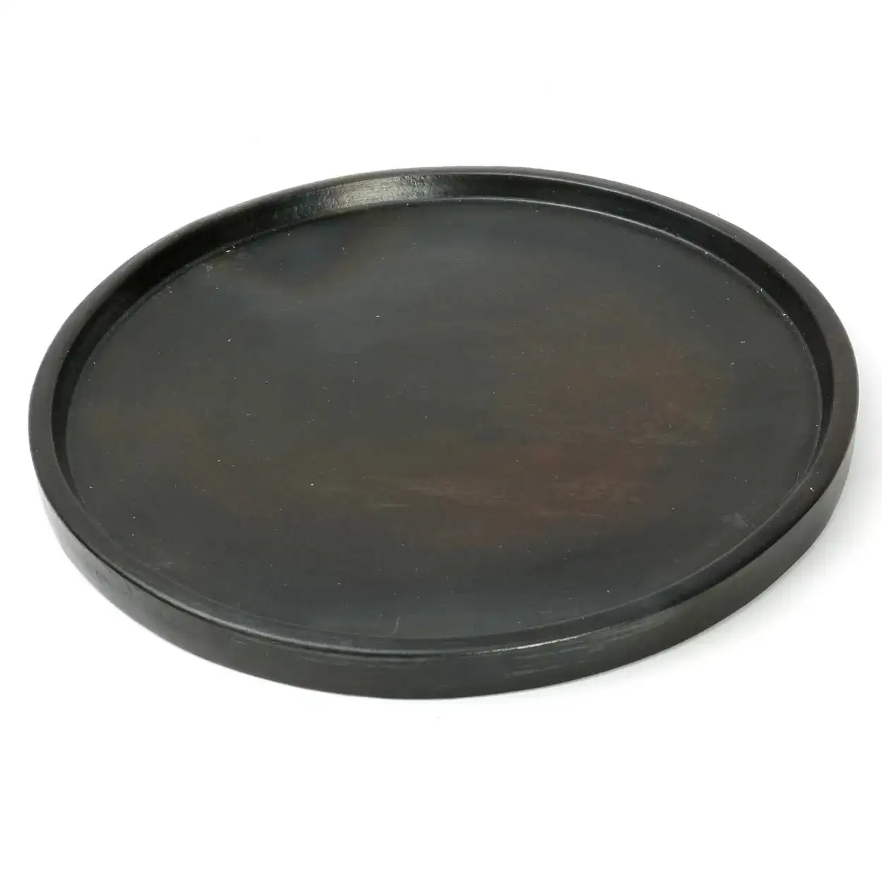Plato llano de cerámica negra quemada - Imagen 5