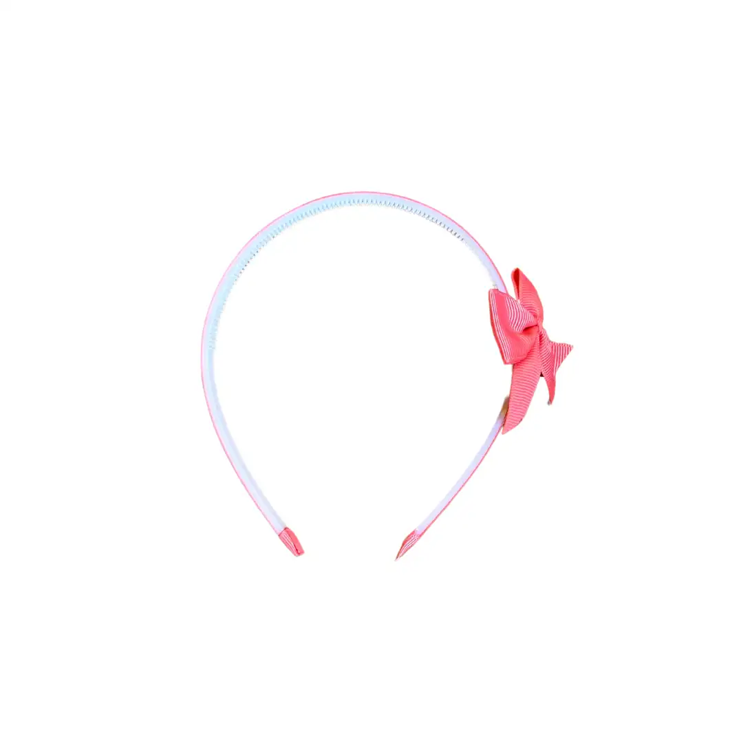 Narrow headband with coral bow - Image 2