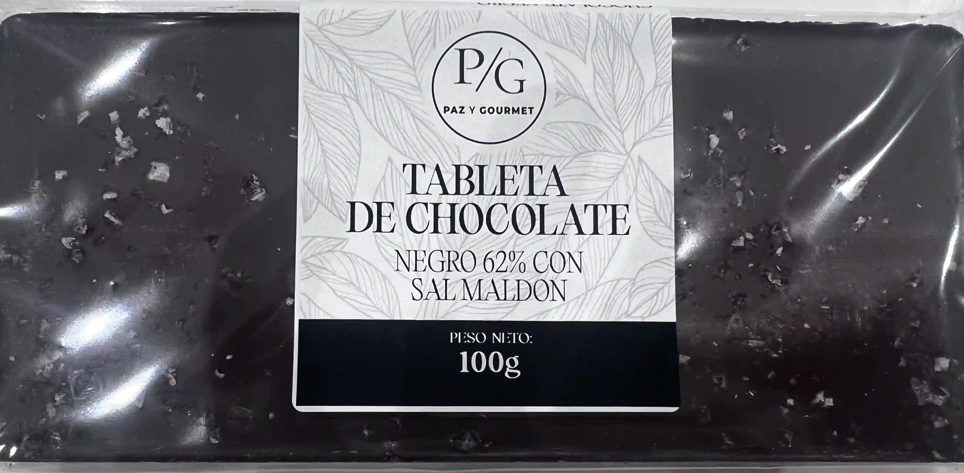 Tableta de chocolate negro 62 %con sal maldon (100 gr)