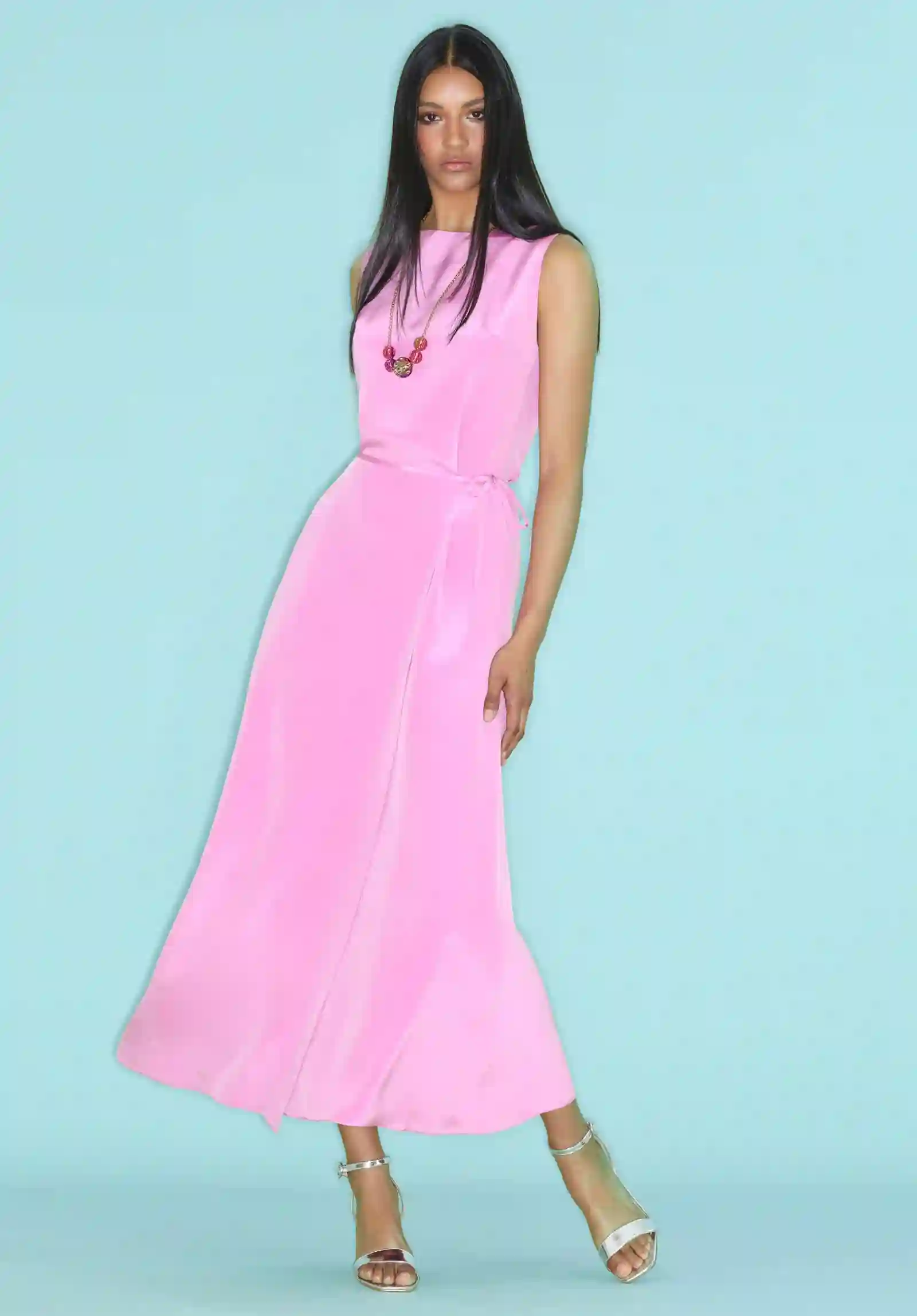 Collar largo Luna Fucsia