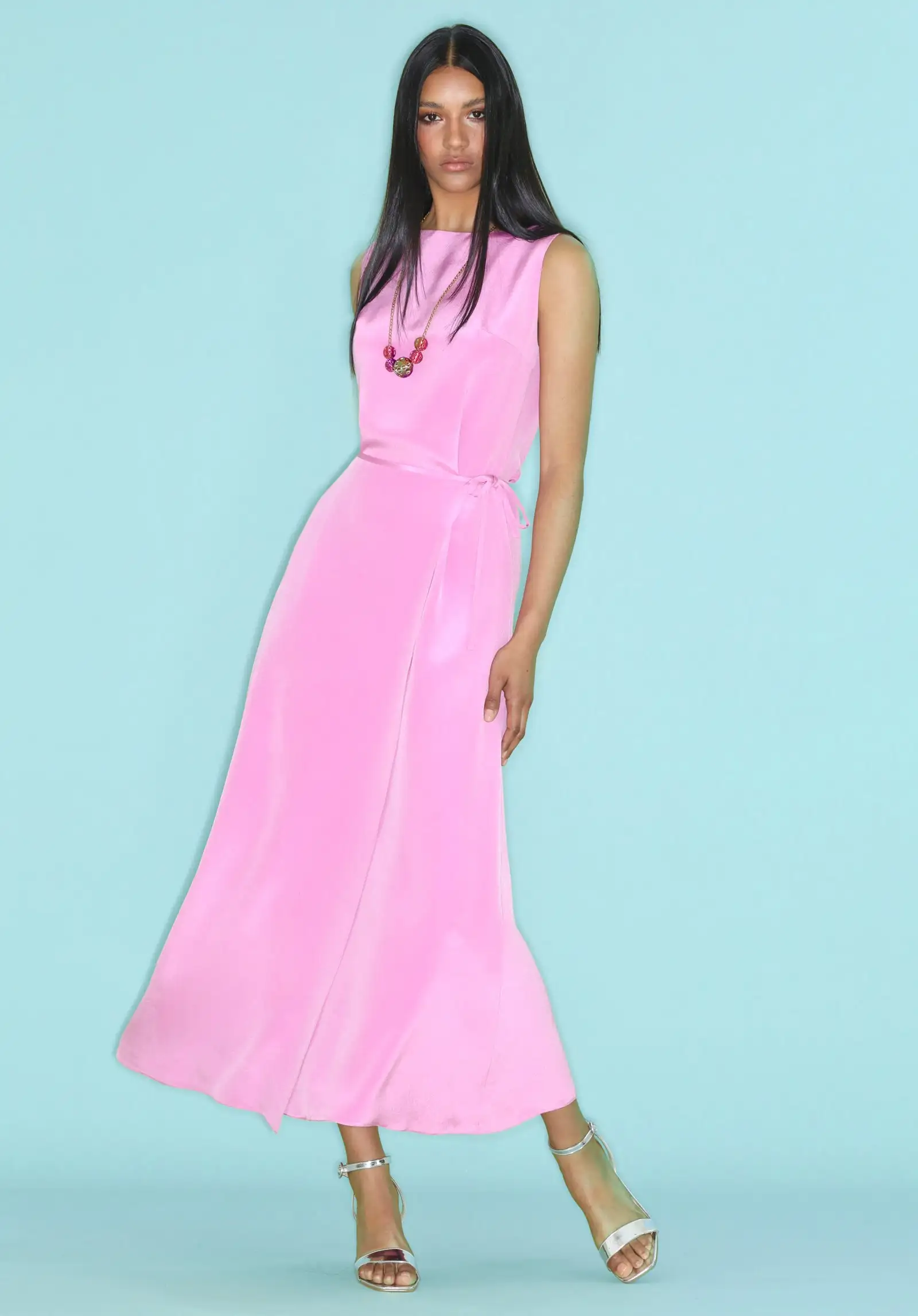 Collar largo Luna Fucsia
