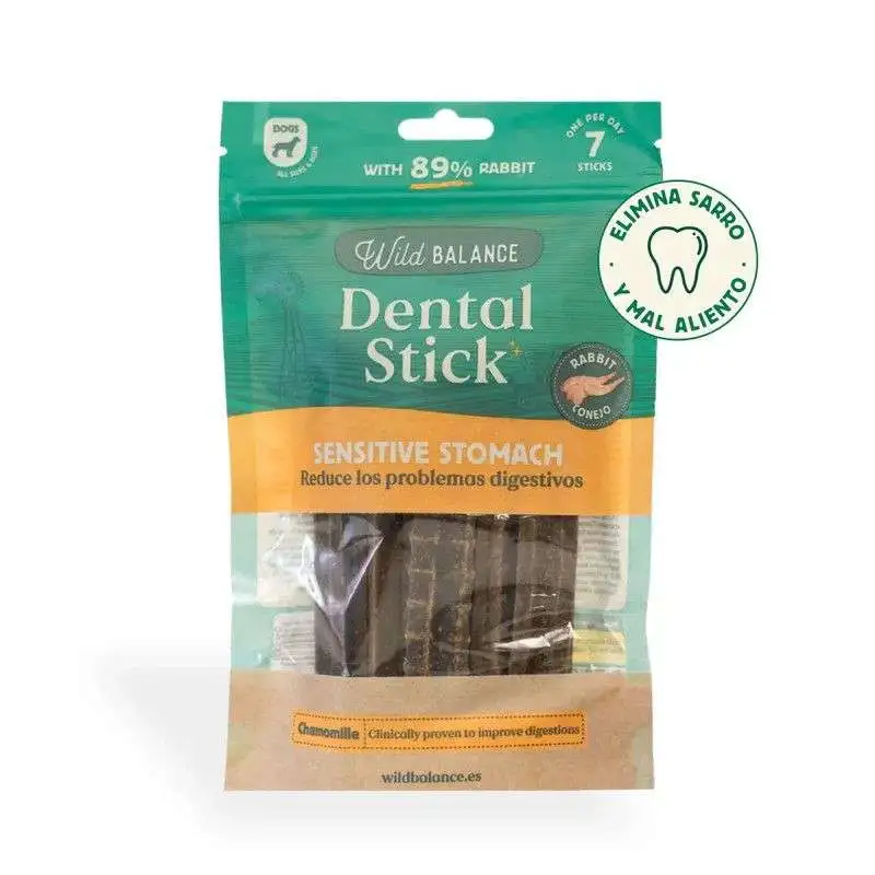 Wild Balance Sticks Dentales de Conejo, Camomila y Salvia - Estómagos Sensibles 7uds 100g