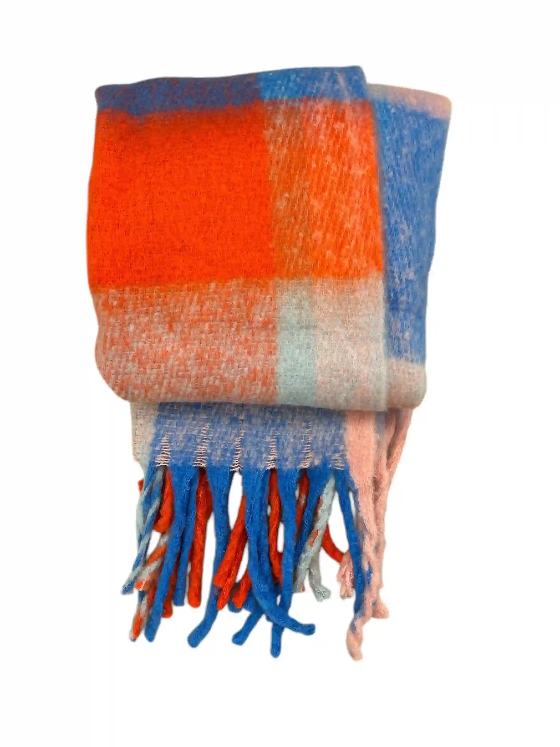 Cuadros Scarf in Persimmon/Sky