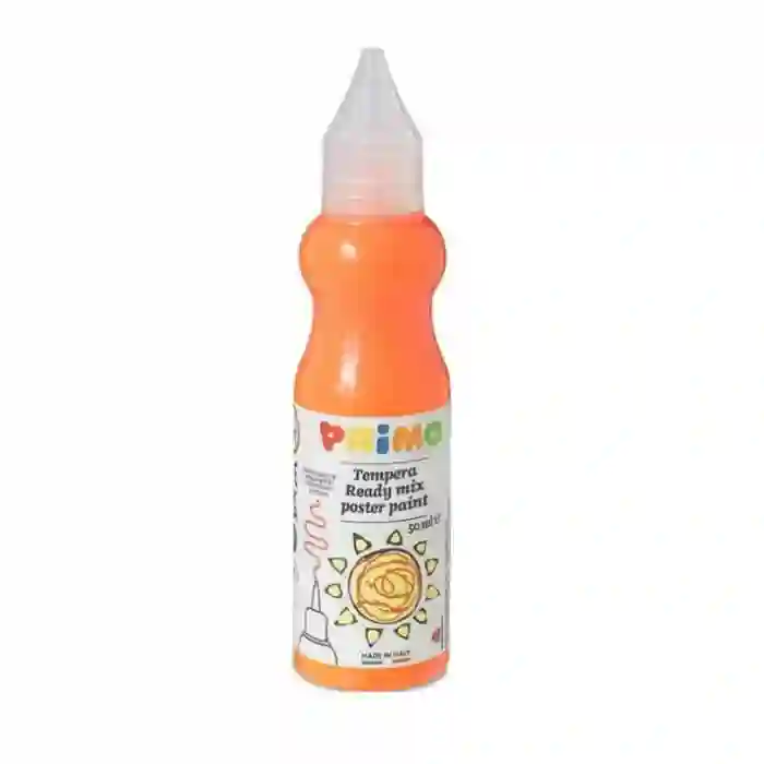 Tempera botella 50 ml, Naranja flúor - Primo