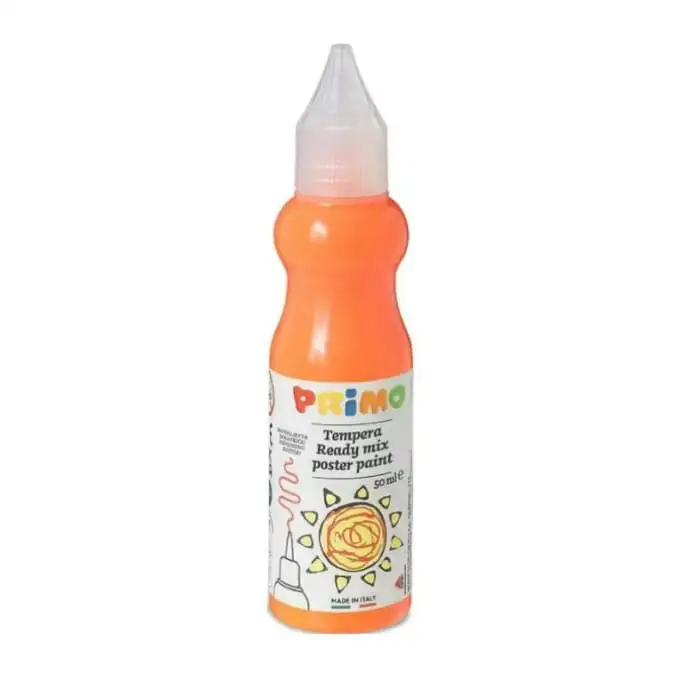Tempera botella 50 ml, Naranja flúor - Primo