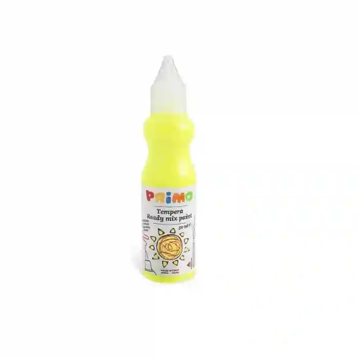 Témpera botella 50 ml, Amarillo flúor - Primo