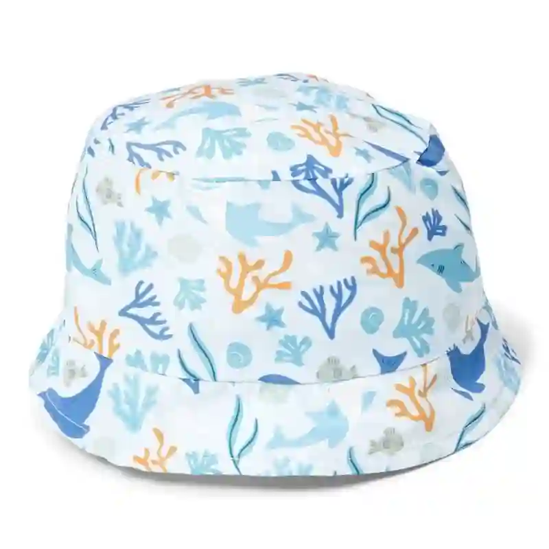Gorro reversible Rayas/Ocean azul - Little Dutch