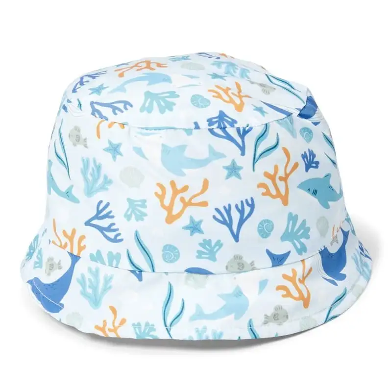 Gorro reversible Rayas/Ocean azul - Little Dutch