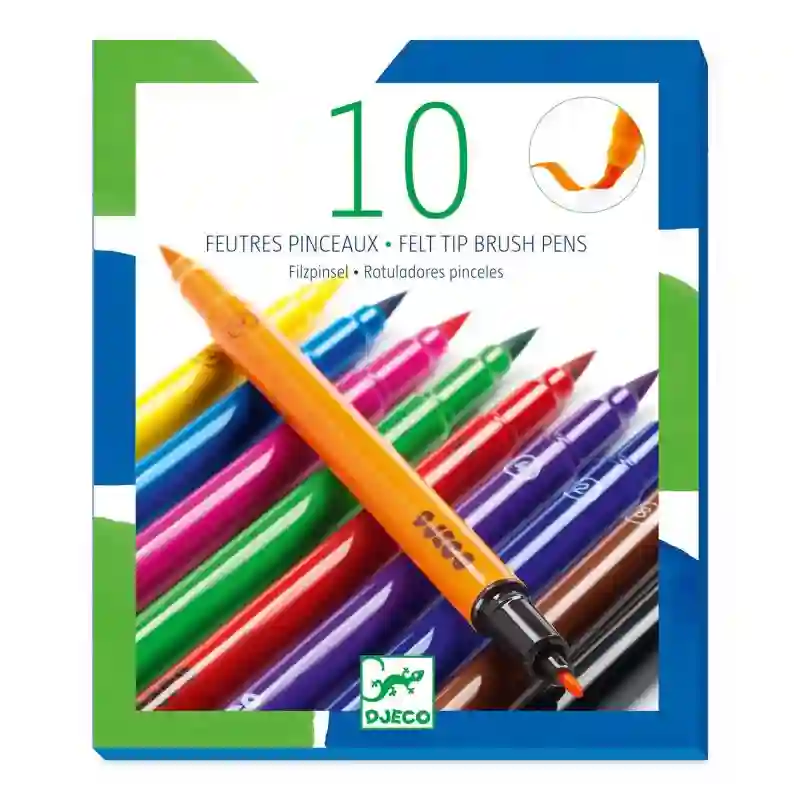 10 Rotuladores pincel - Clásico - Djeco