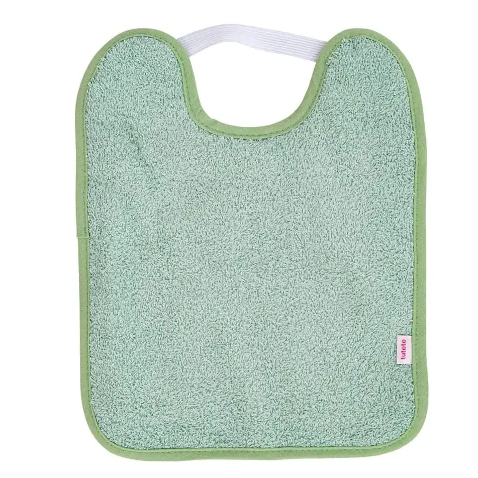 Babero toalla plastificado con goma - Verde helecho