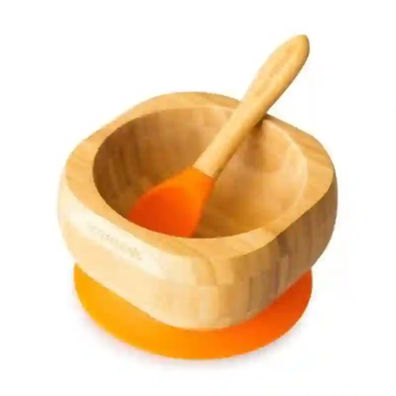 Bol de bambú naranja + cuchara