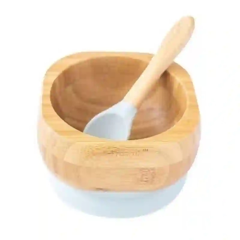 Bol de bambú gris + cuchara