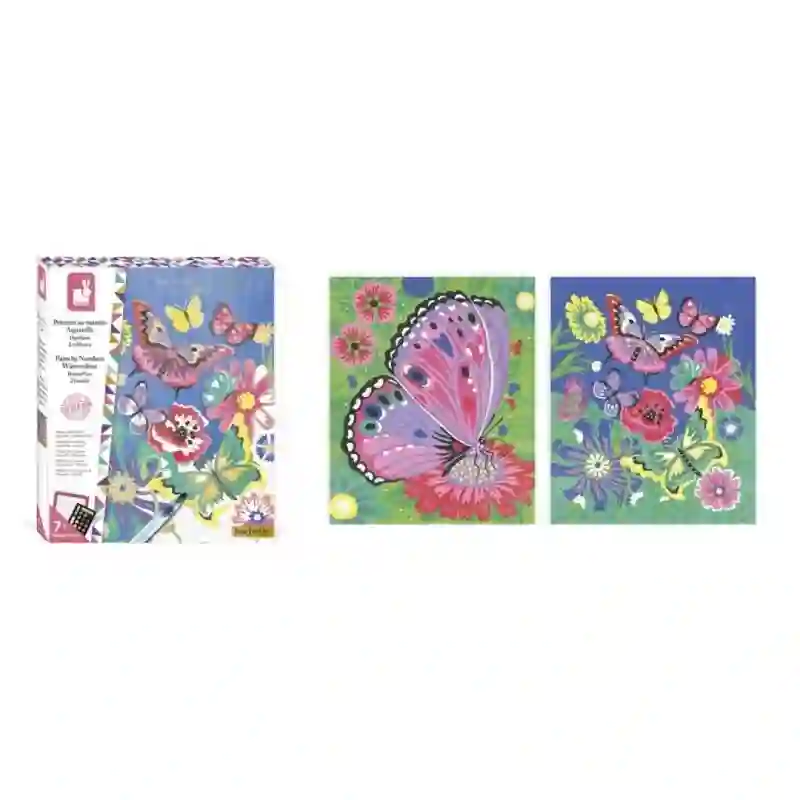 Pintura con números (acuarela,mariposas)