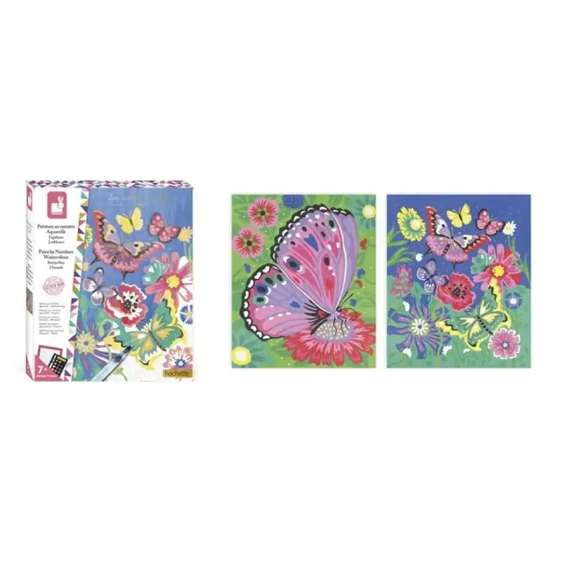 Pintura con números (acuarela,mariposas)
