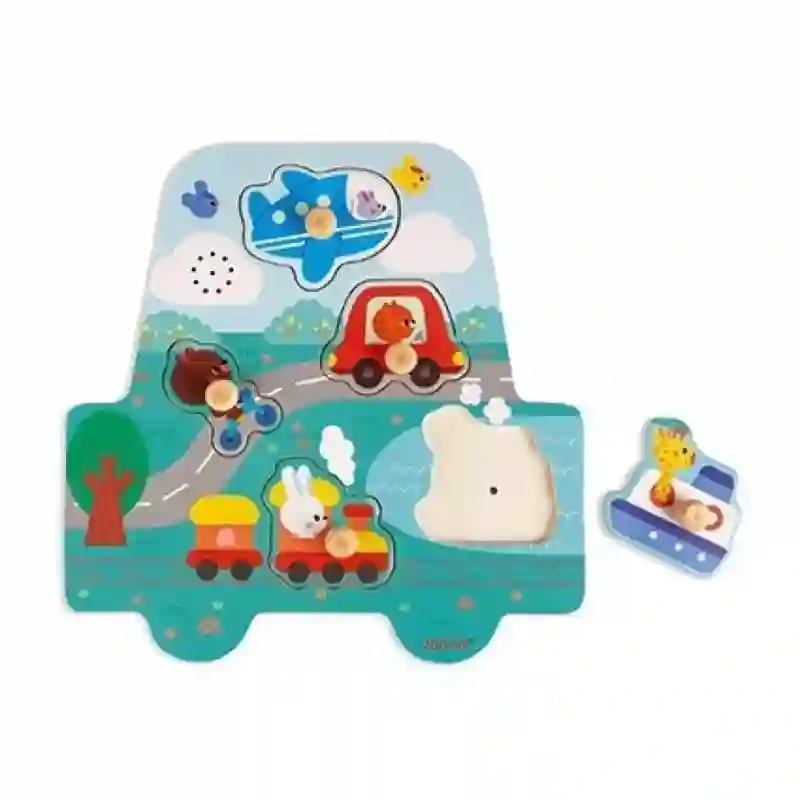 Puzzle encajable musical: Vehículos