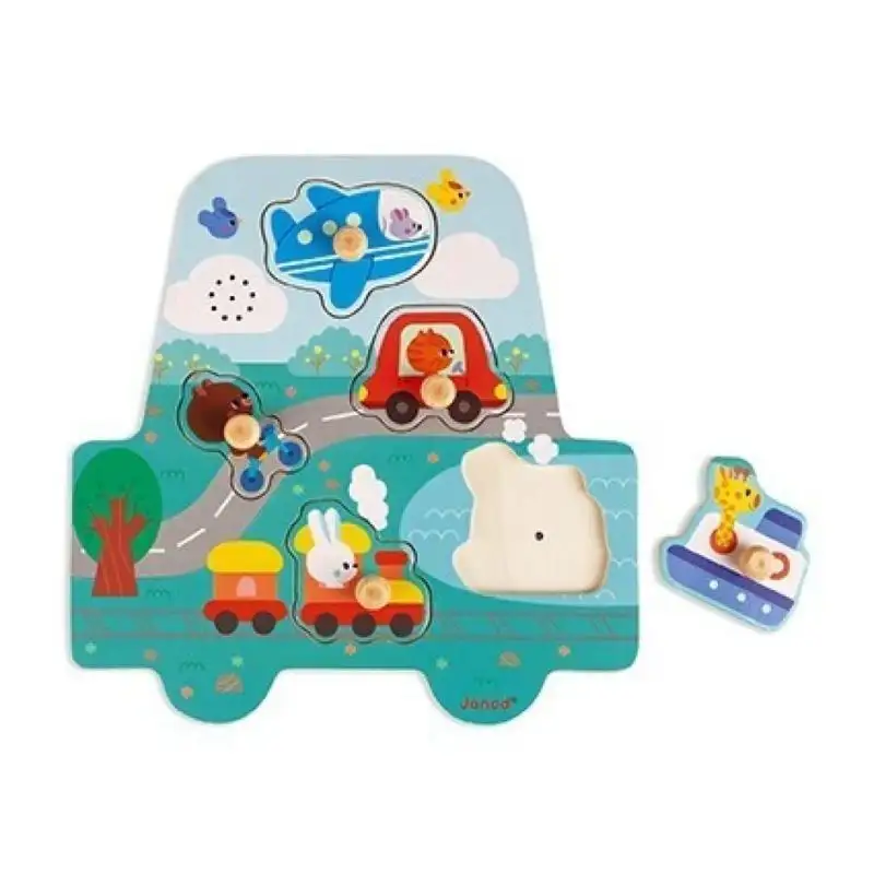 Puzzle encajable musical: Vehículos