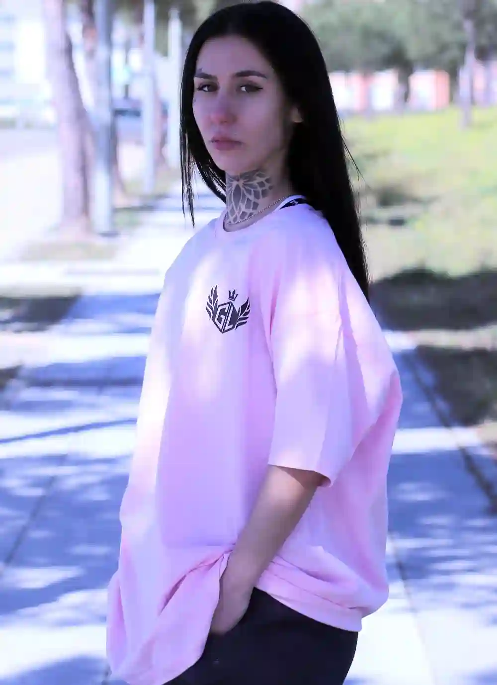 Oversize Pink and Black T -shirt (The Queen)