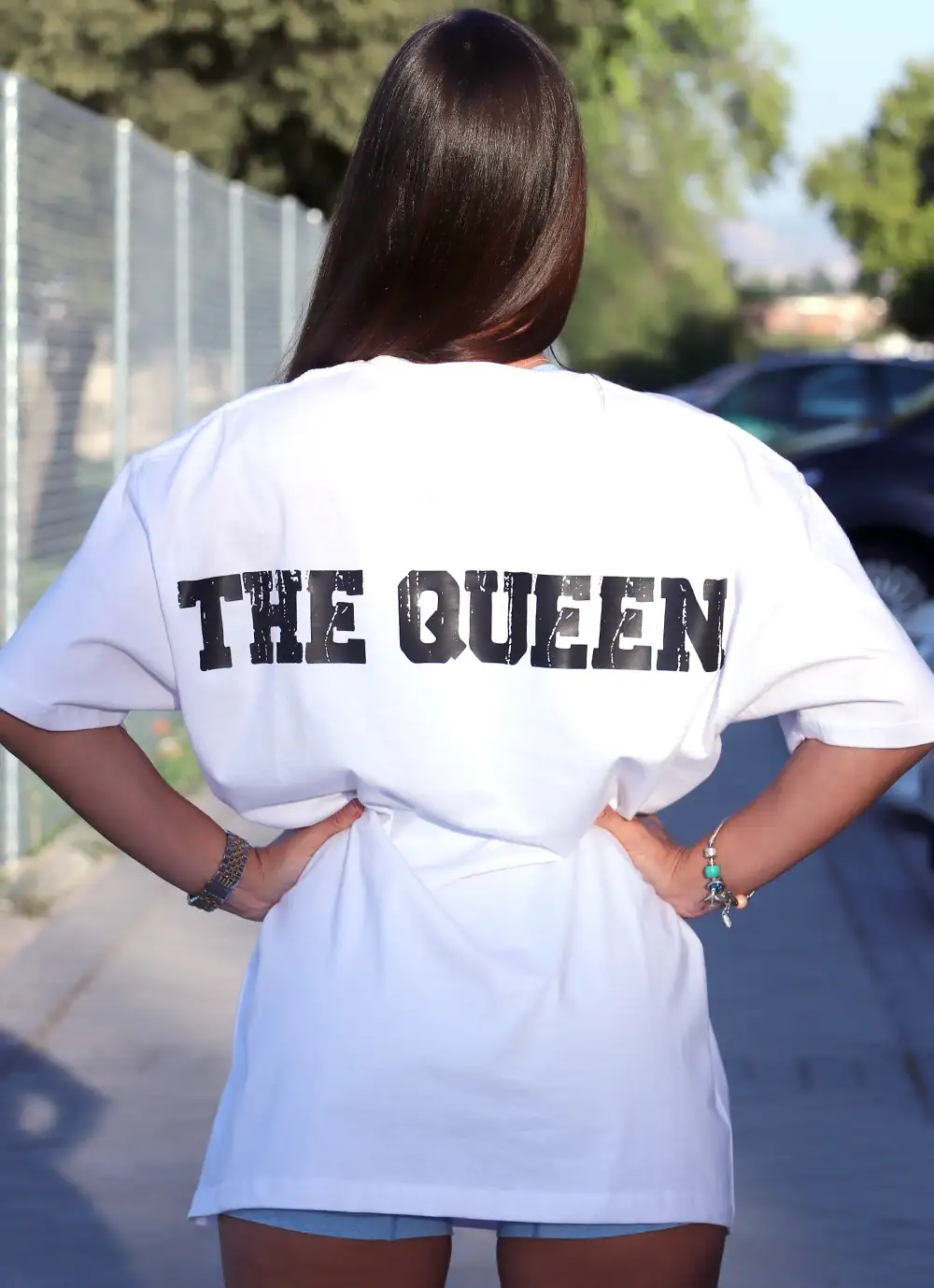 Oversize White and Black T -shirt (The Queen)