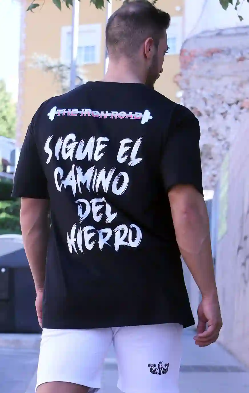 Oversize Black Iron Road T -shirt