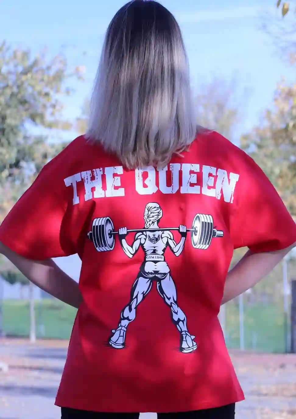 Oversize Red Strong Girl T -shirt