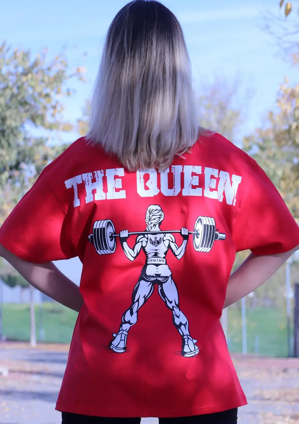 Oversize Red Strong Girl T -shirt