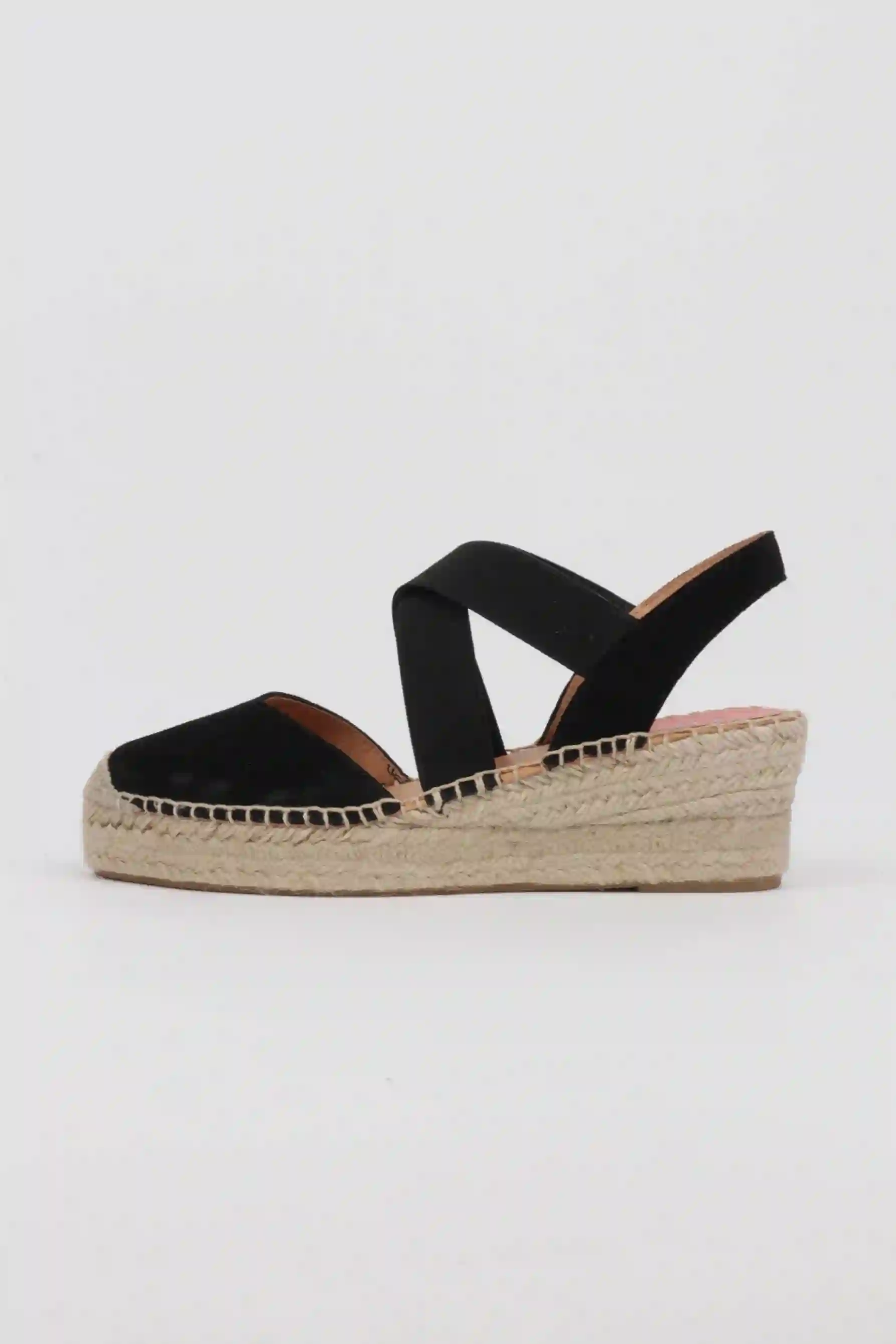 BLACK ALPARGATS Low elastic detail