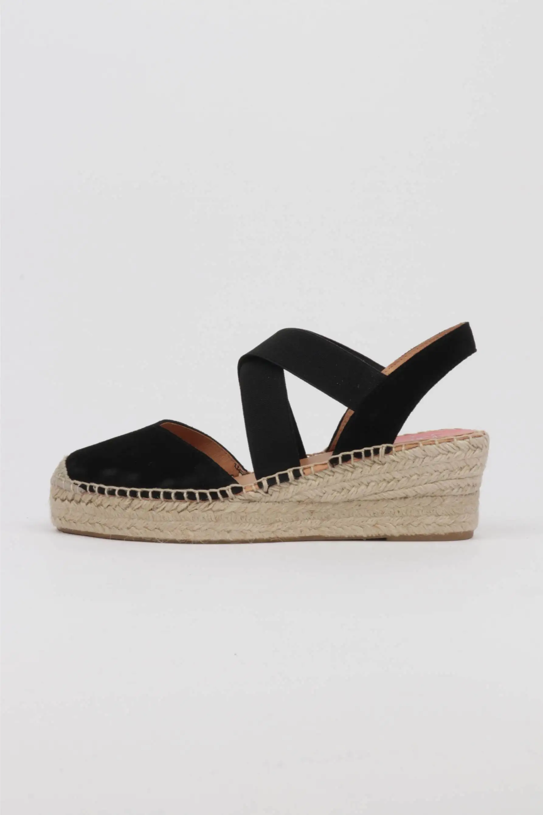 BLACK ALPARGATS Low elastic detail