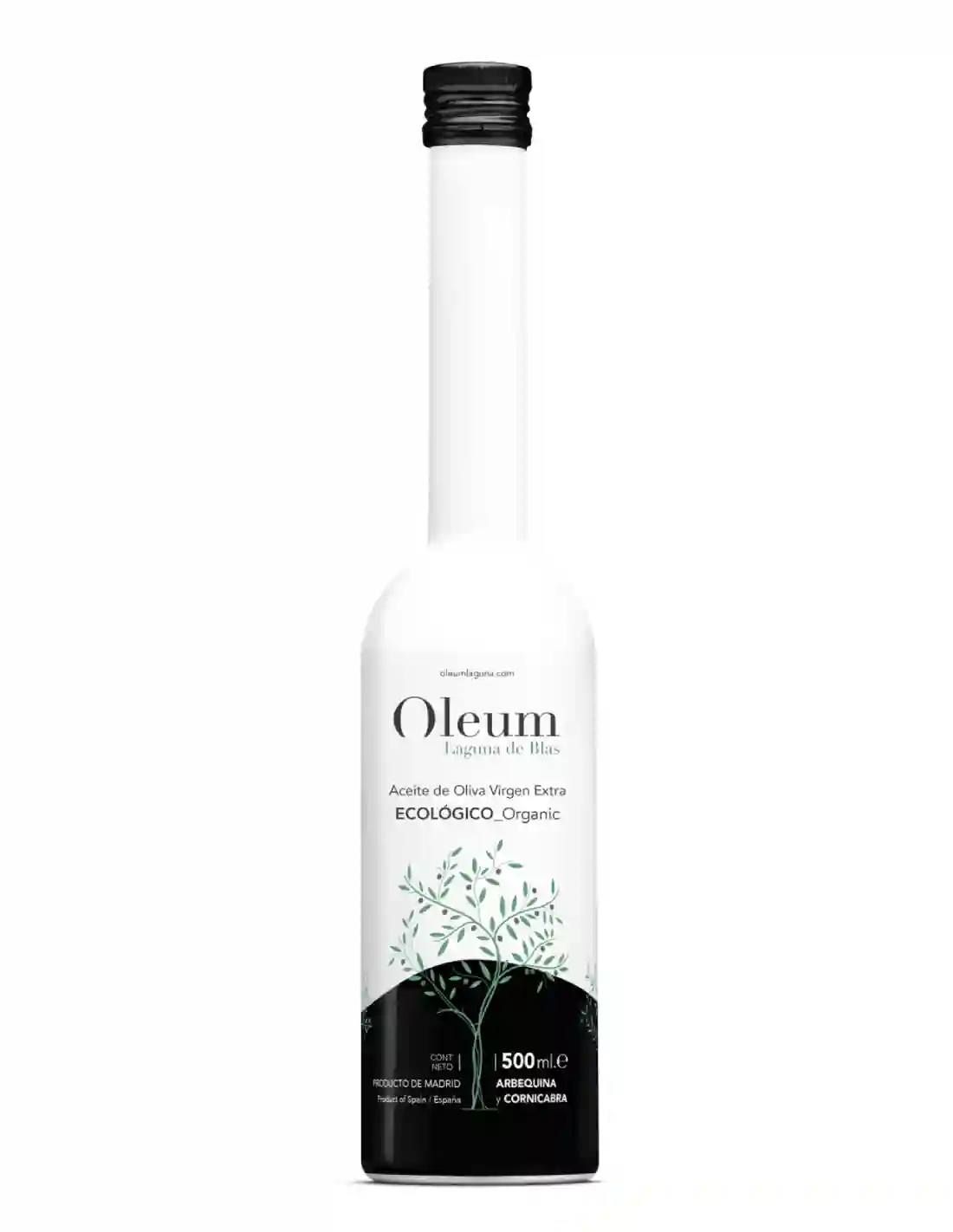 Oleum Laguna de Blas Arbequina y Cornicabra Ecológico - Botella de vidrio 500 ml.