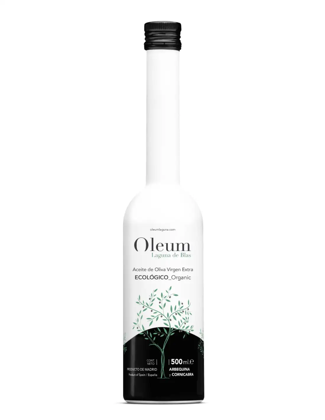 Oleum Laguna de Blas Arbequina y Cornicabra Ecológico - Botella de vidrio 500 ml.
