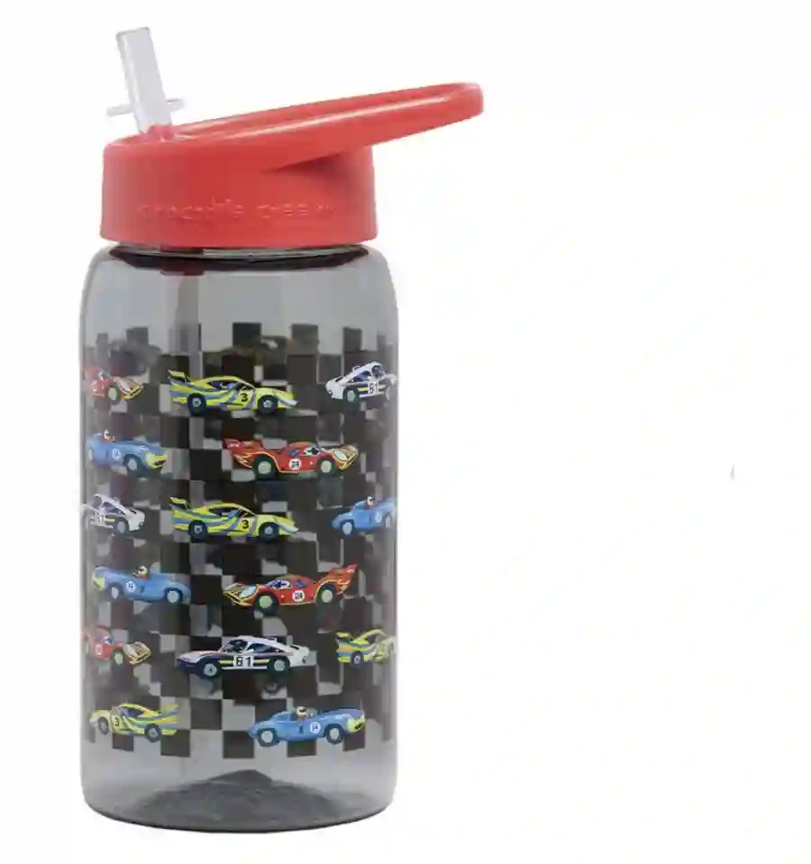 Crocodile Creek - Children's Water Bottle, Tritan racing cars