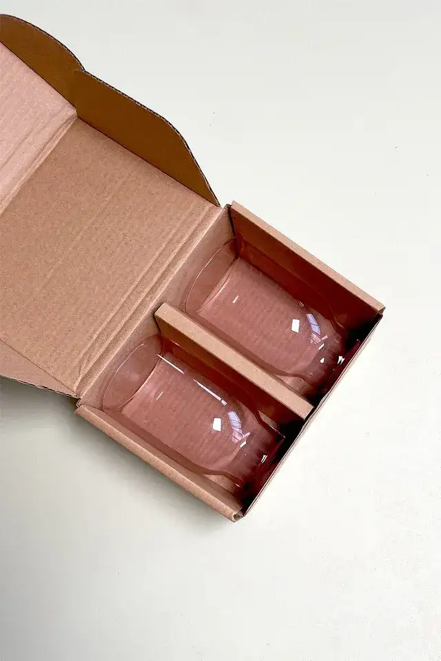 2pcs pink glass vessels / Studio about - Image 2