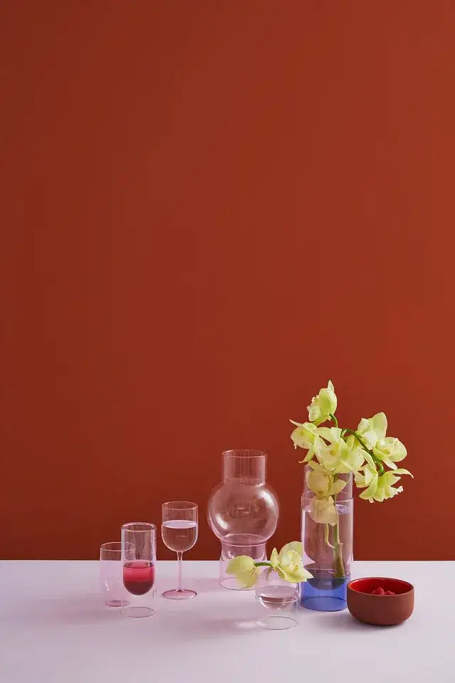 2pcs pink glass vessels / Studio about - Image 4