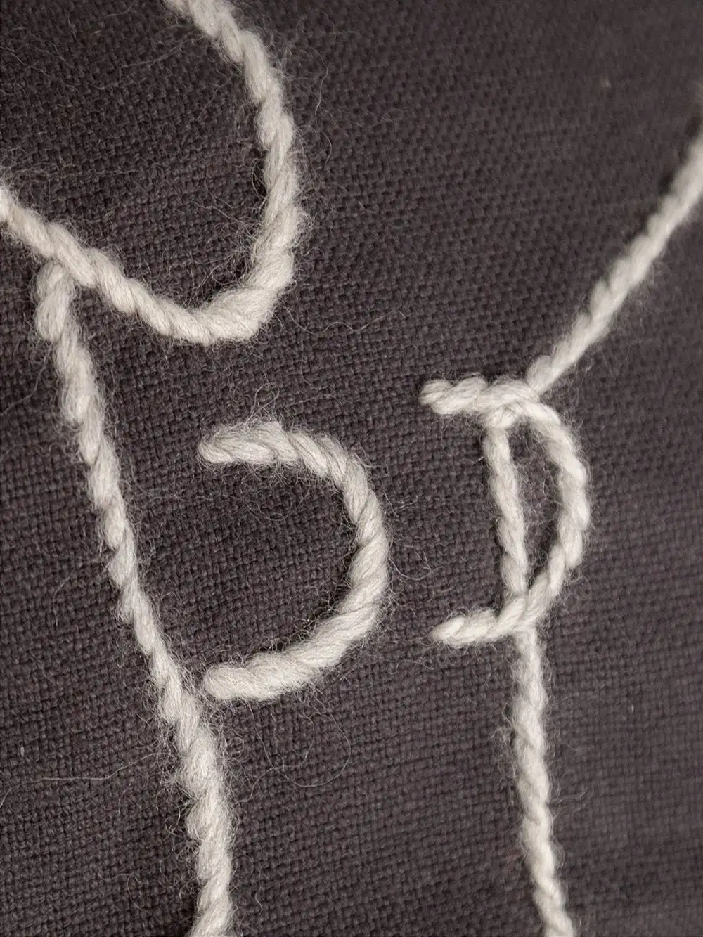 COJÍN MAGNOLIA (GRIS OSCURO Y BORDADO GRIS) / STUDIO.FI - Imagen 2
