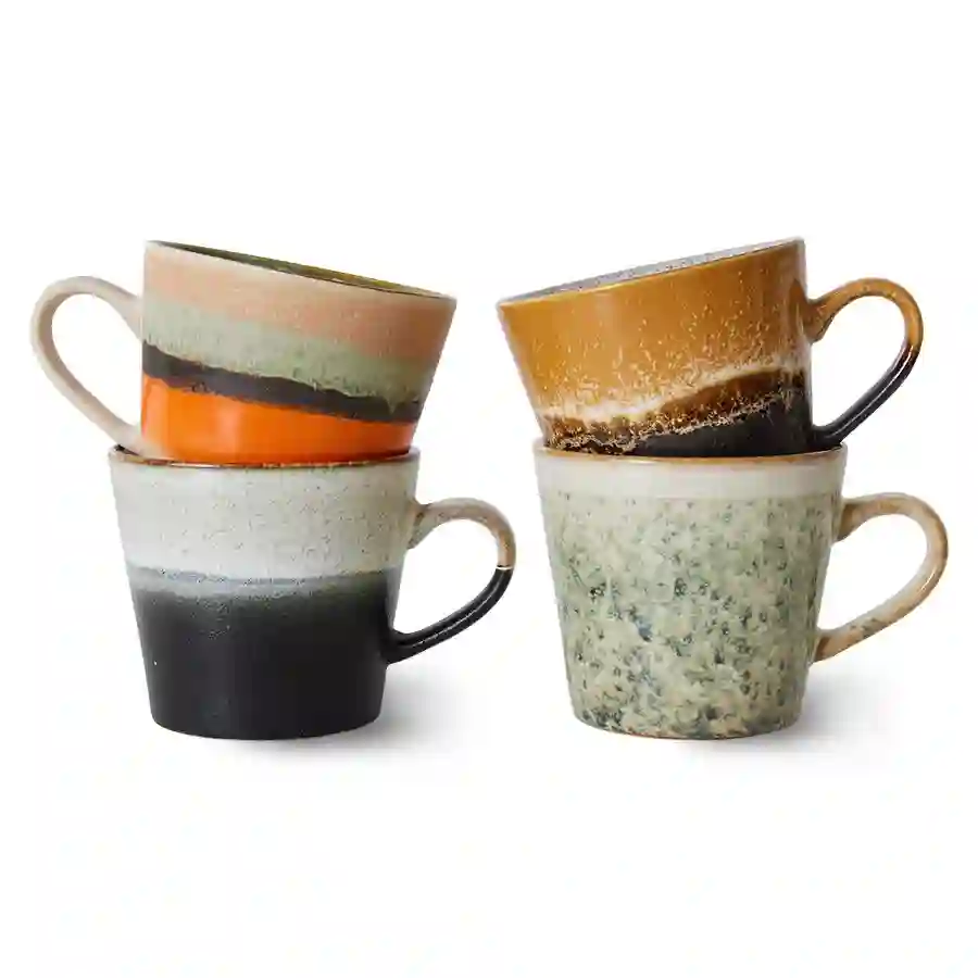 Establecer 4 tazas capuccino verso / hk viviente