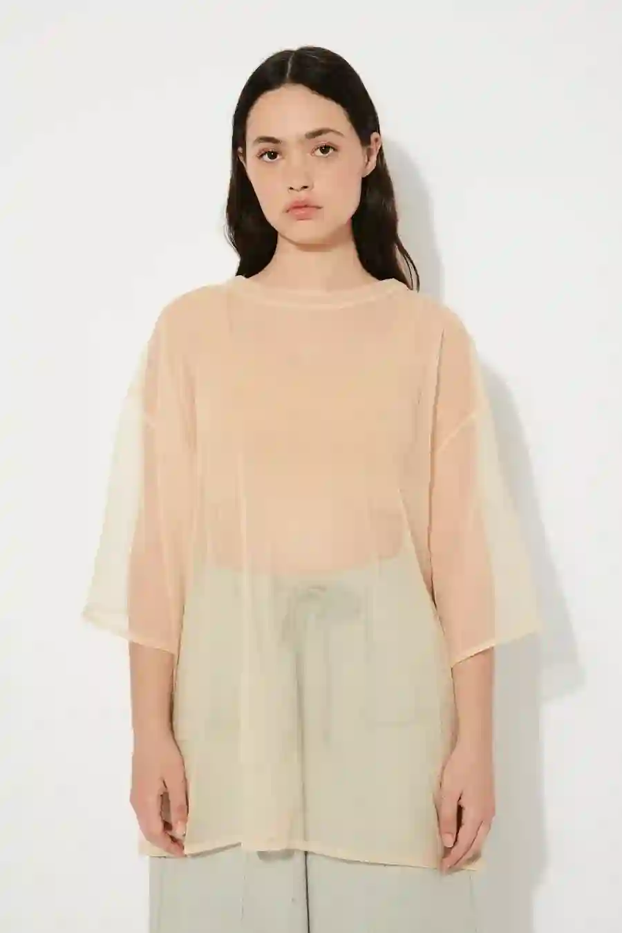 CAMISETA EDULI OVERSIZE ORGANZA BEIGE RITA ROW
