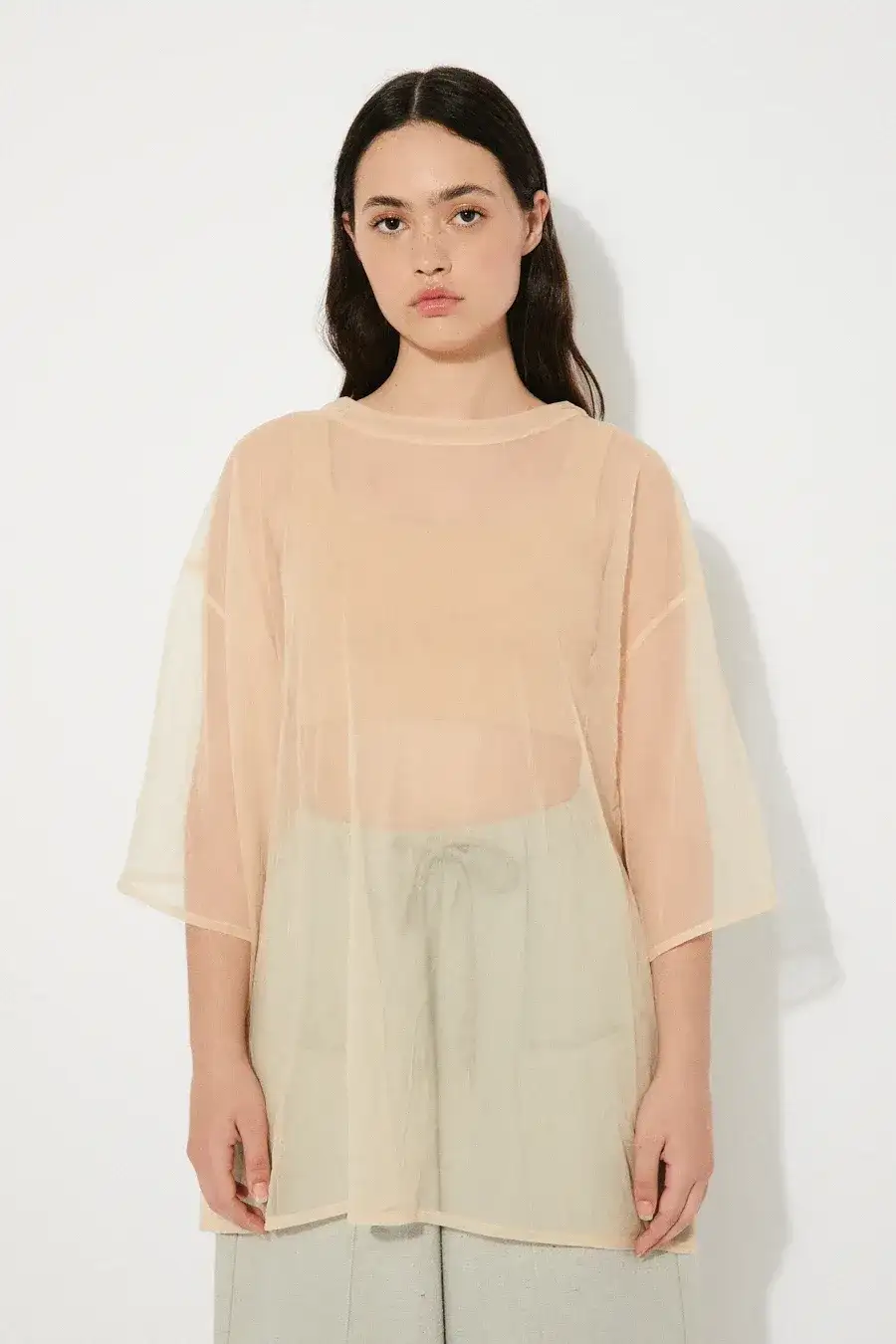 CAMISETA EDULI OVERSIZE ORGANZA BEIGE RITA ROW