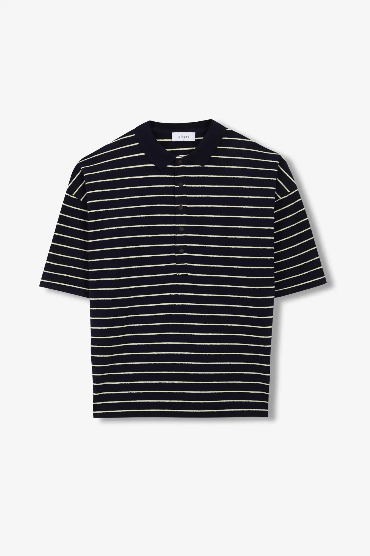 CAMISETA POLO MANGA CORTA OVERSIZE TERRY AZUL MARINO UNFEIGNED