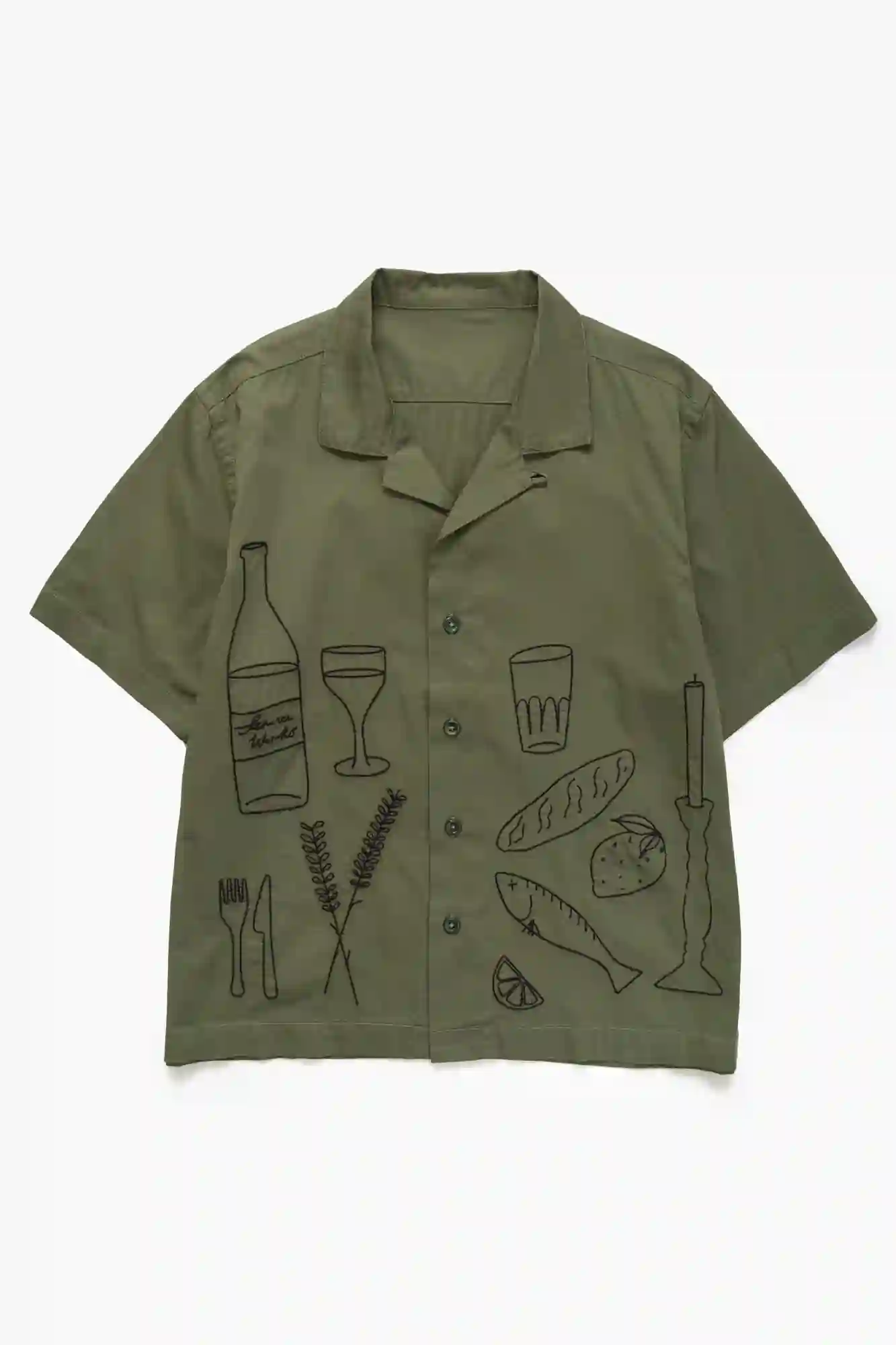 CAMISA MANGA CORTA PICNIC OLIVA SERVICE WORKS