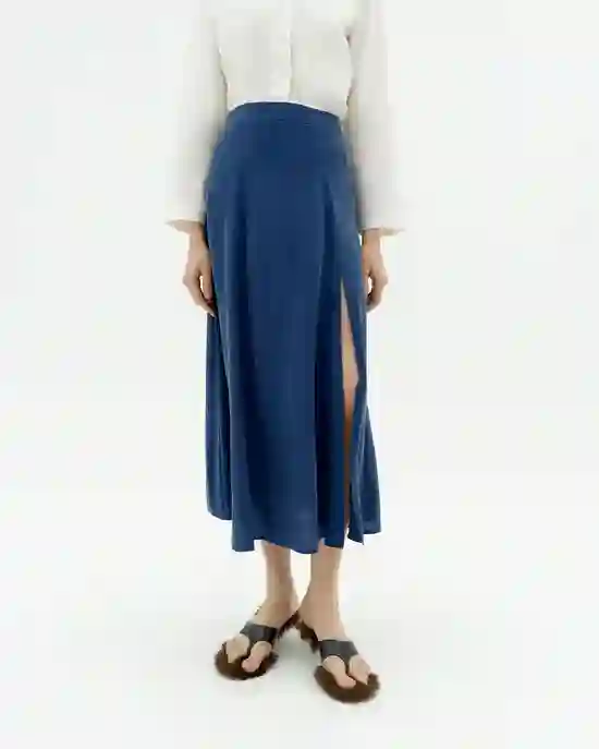 FALDA AZUL CUPRO TORA / THINKING MU