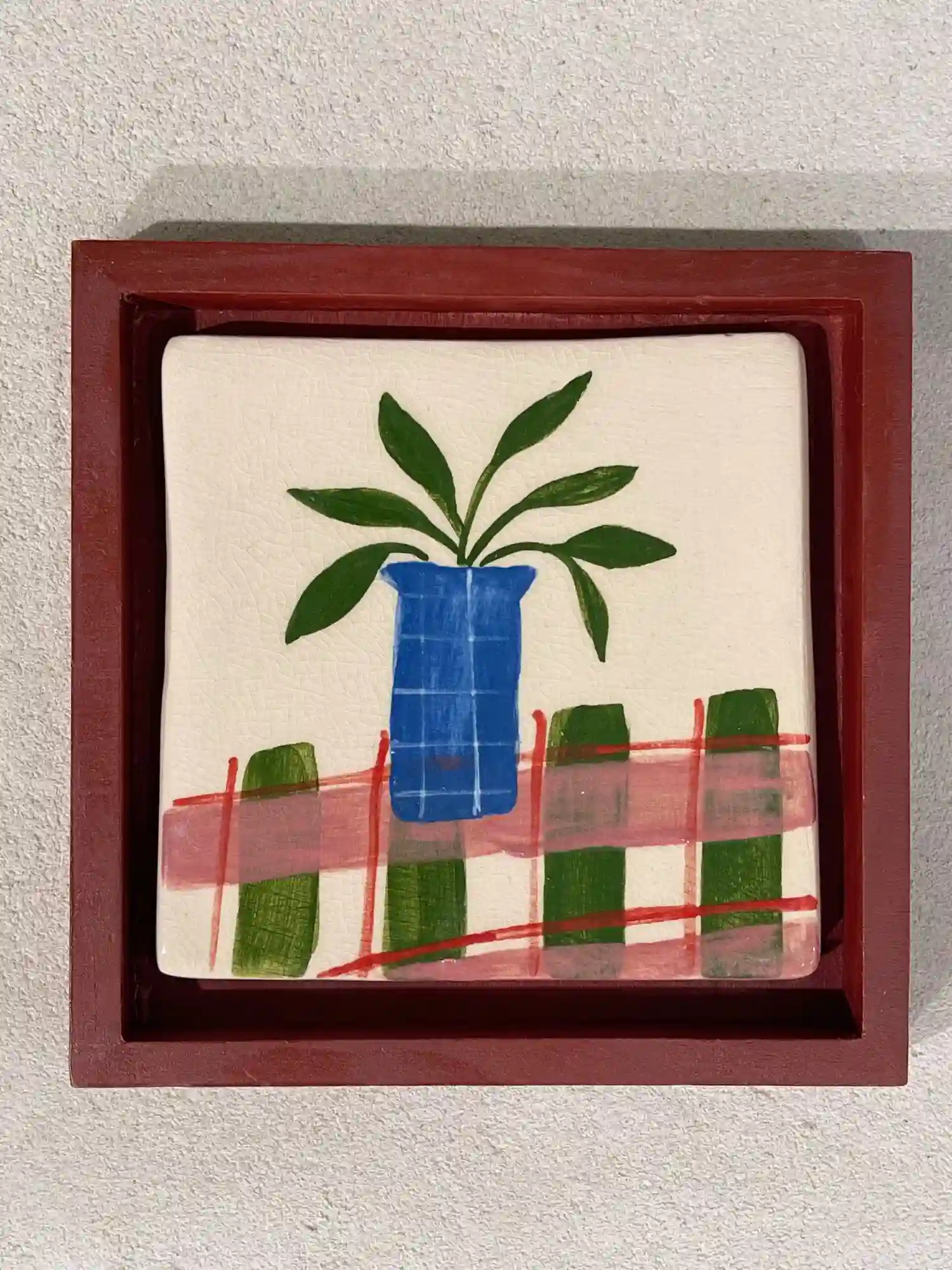 AZULEJO PLANTA CON MARCO ROJO / MARINA SANCHIS