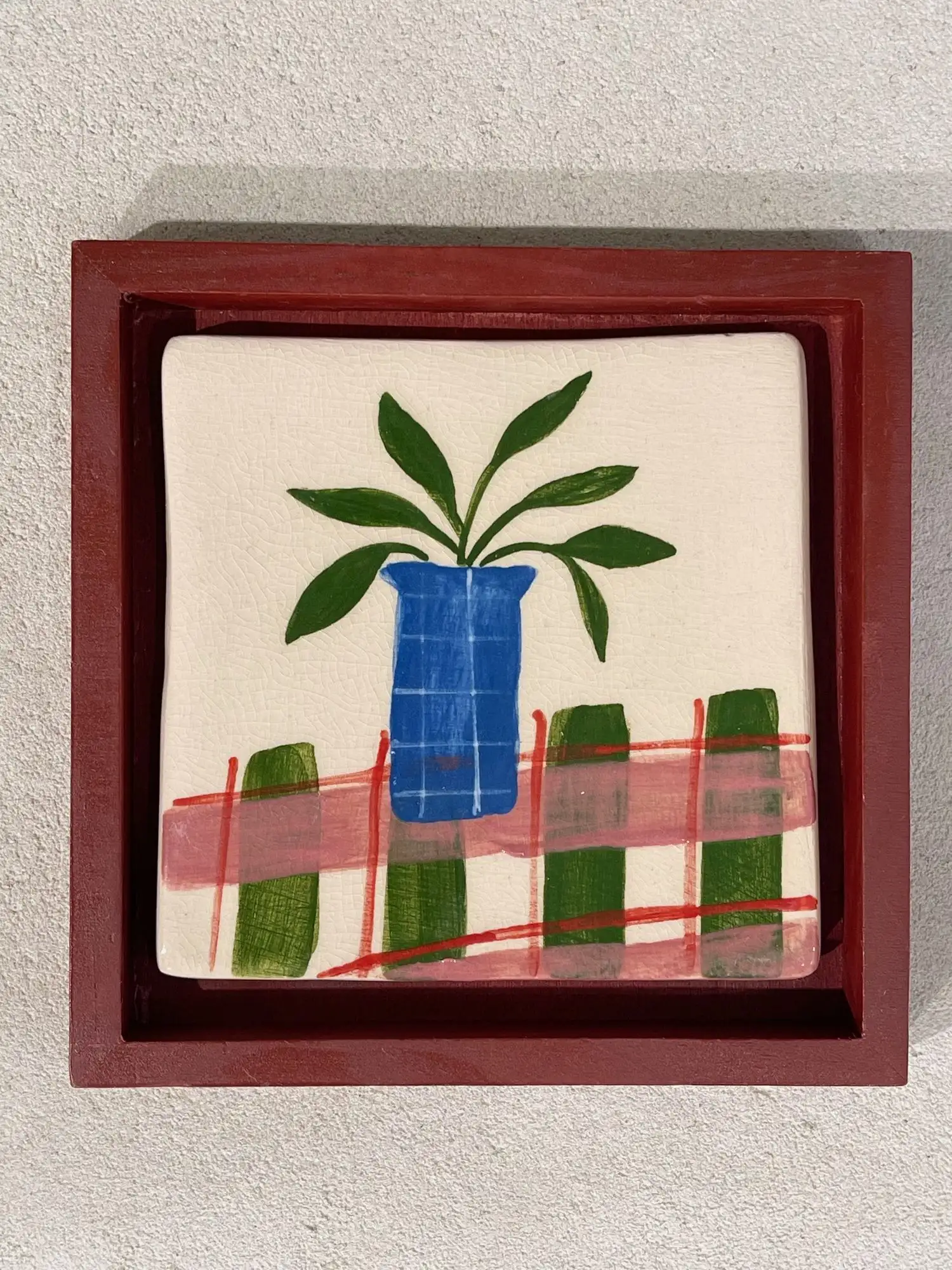 AZULEJO PLANTA CON MARCO ROJO / MARINA SANCHIS