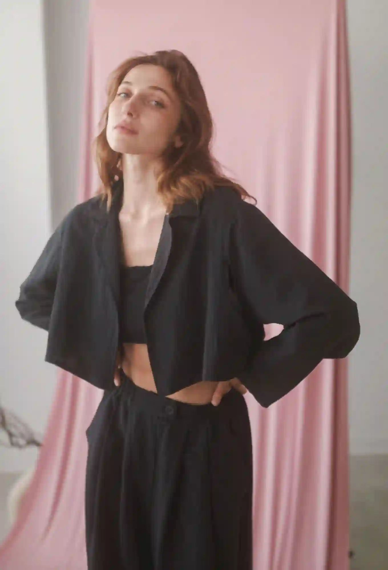 CHAQUETA CROP LINO / COSSAC