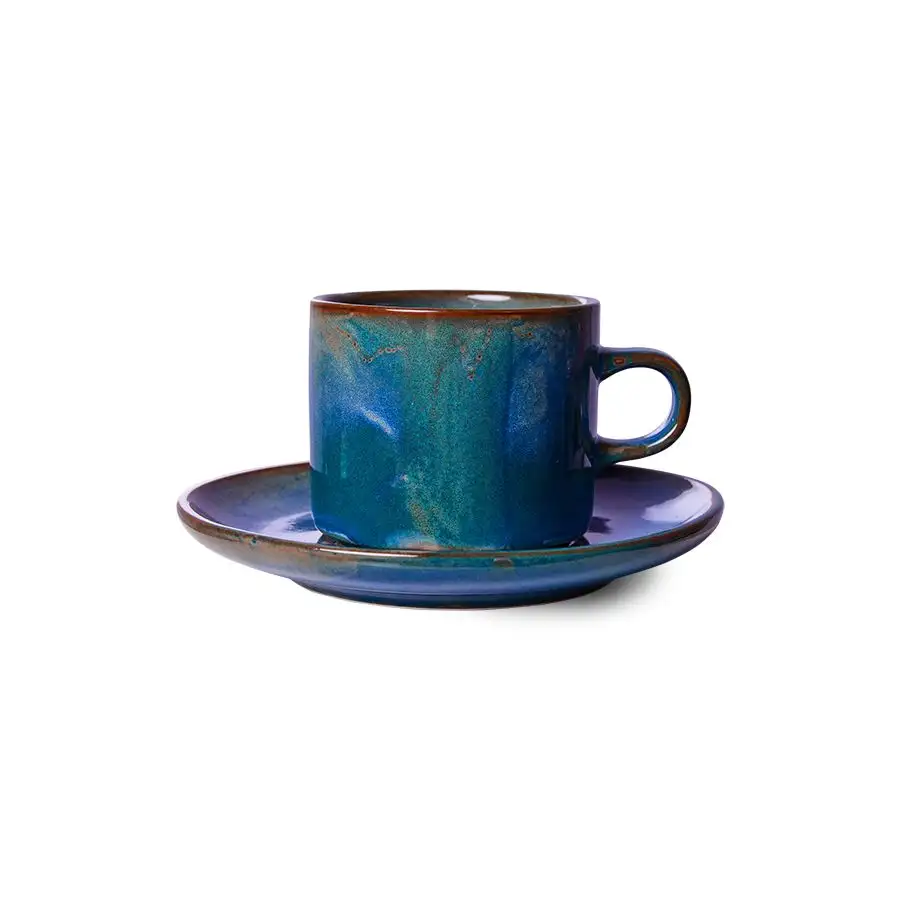 SET TAZA Y PLATO CHEF (RUSTIC BLUE) / HK LIVING