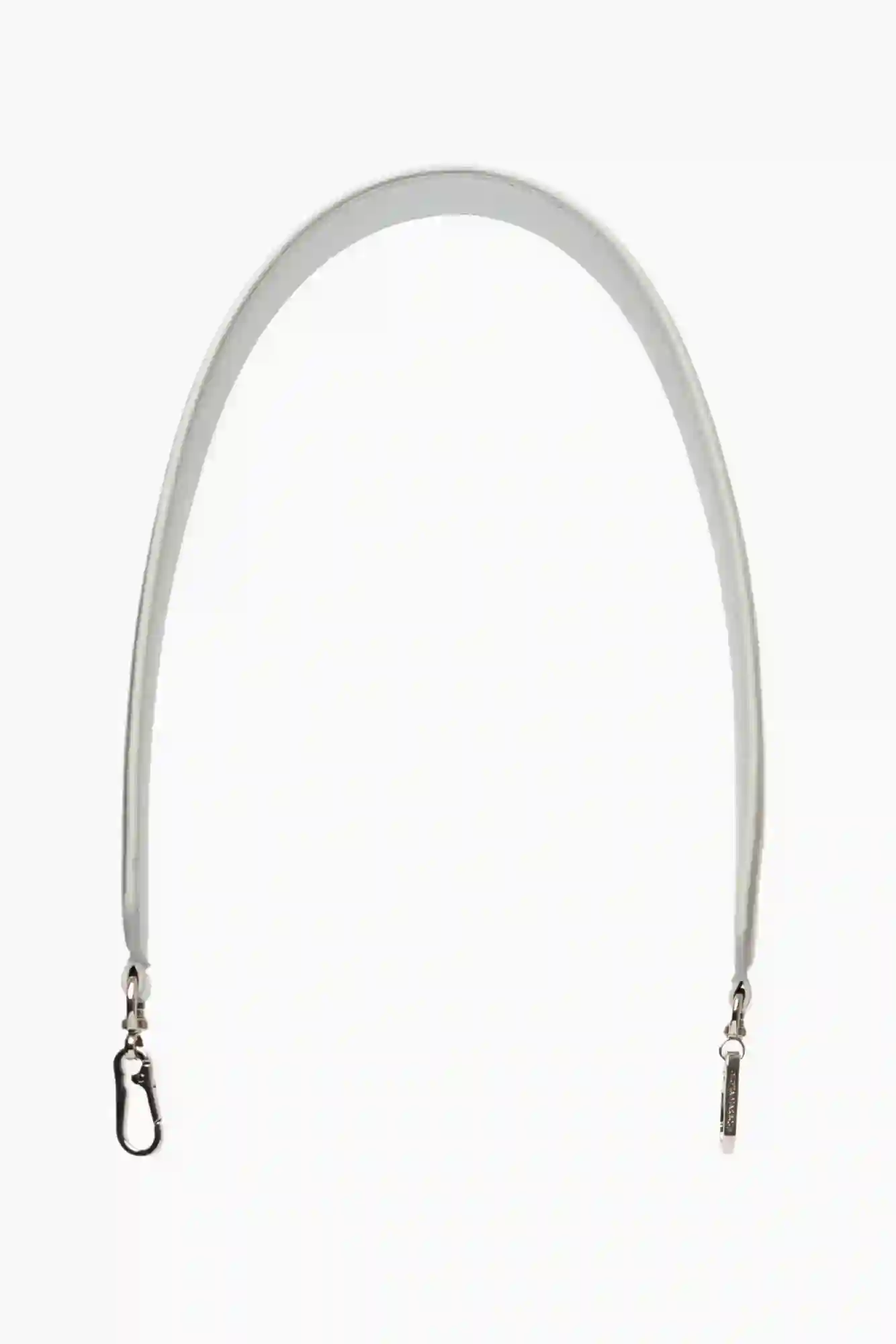 CADENA PIEL PLANA HOMBRO PLATA / OLIVIA MAREQUE
