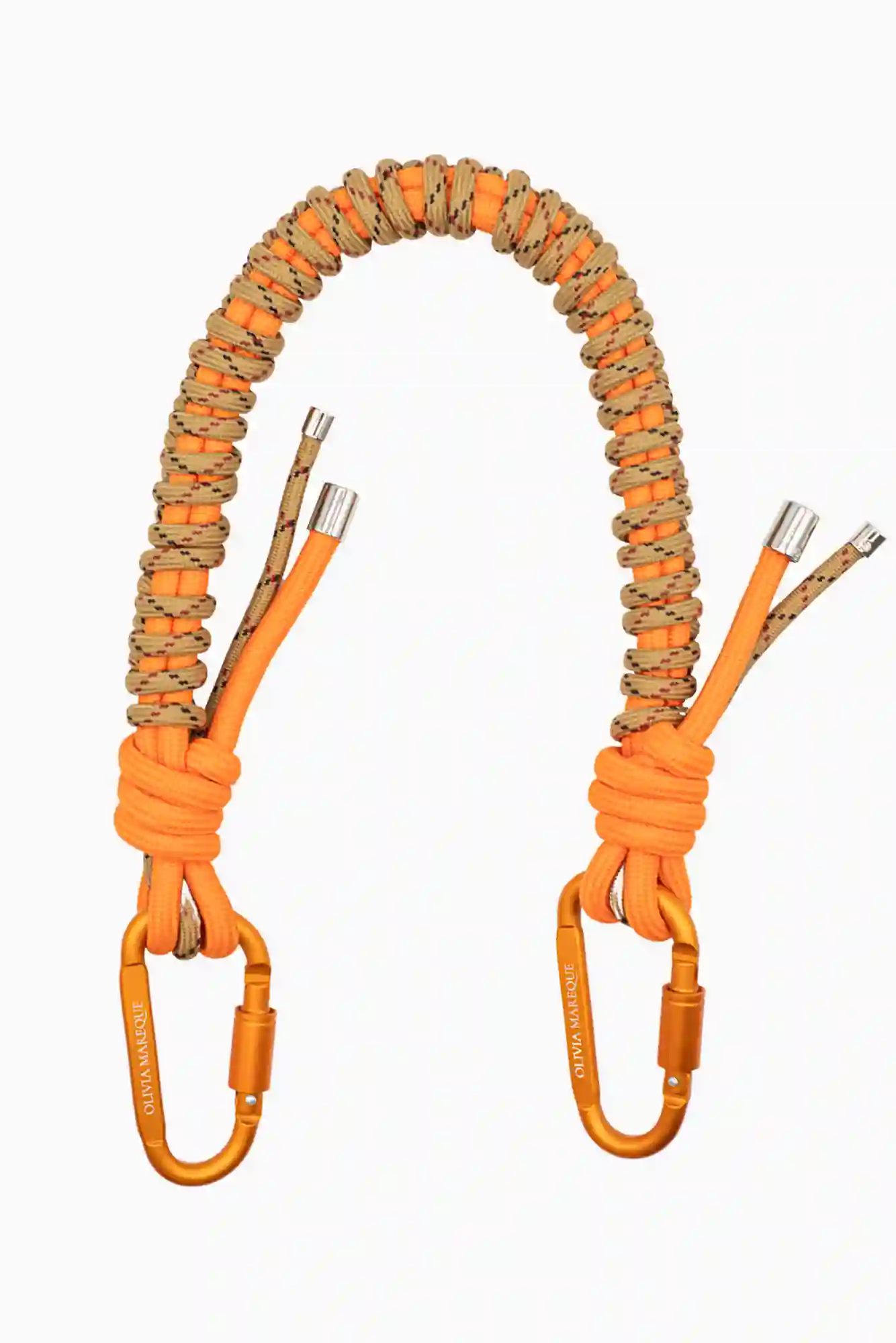 CADENA NYLON HOMBRO NARANJA Y MARRÓN / OLIVIA MAREQUE