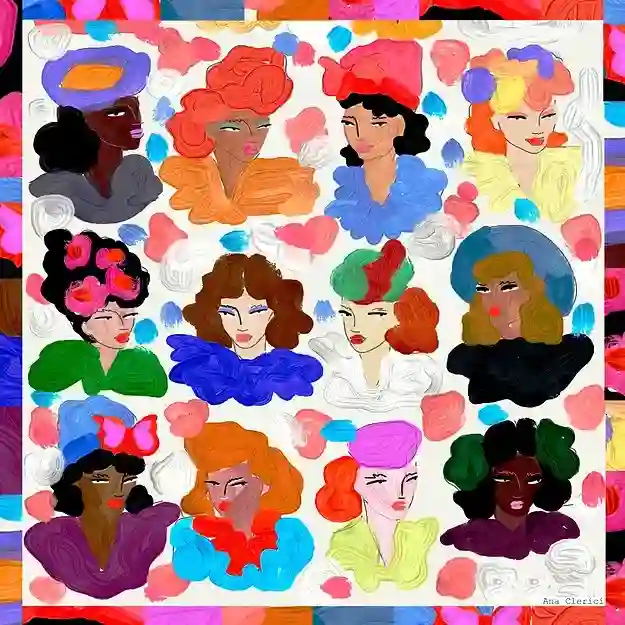PAÑUELO "1940's GIRLS" / ANA CLERICI
