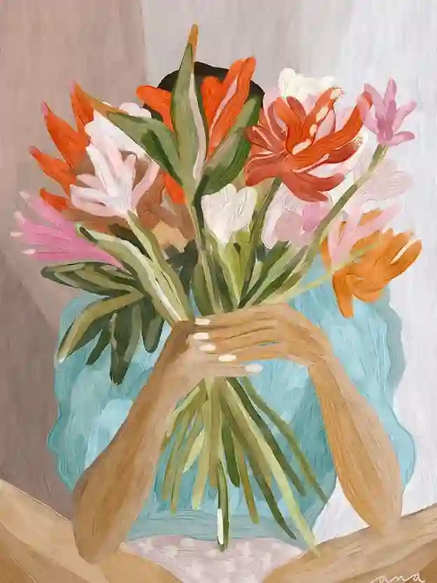 "BEHIND FLOWERS" PRINT / ANA CLERICI