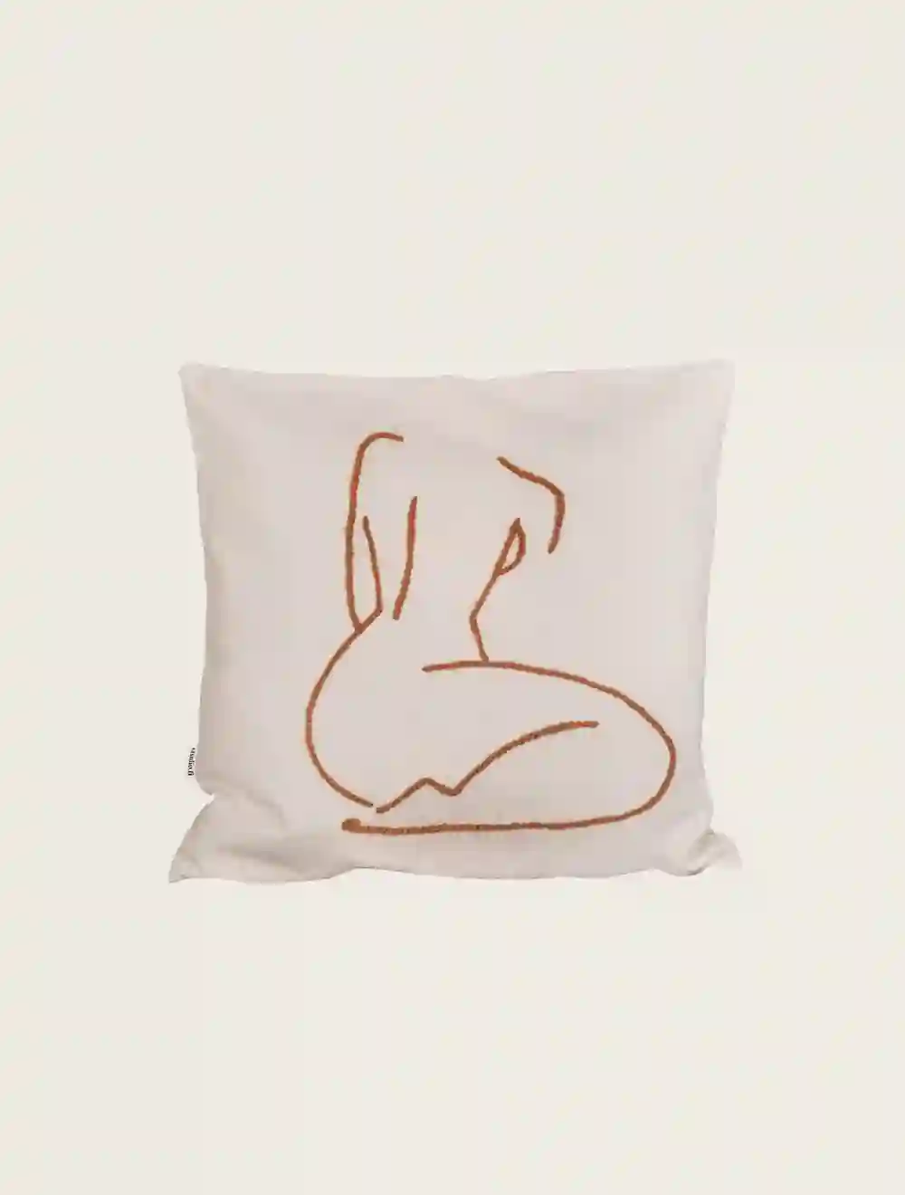 Mimosa cushion (beige and embroidery camel) / Studio.fi