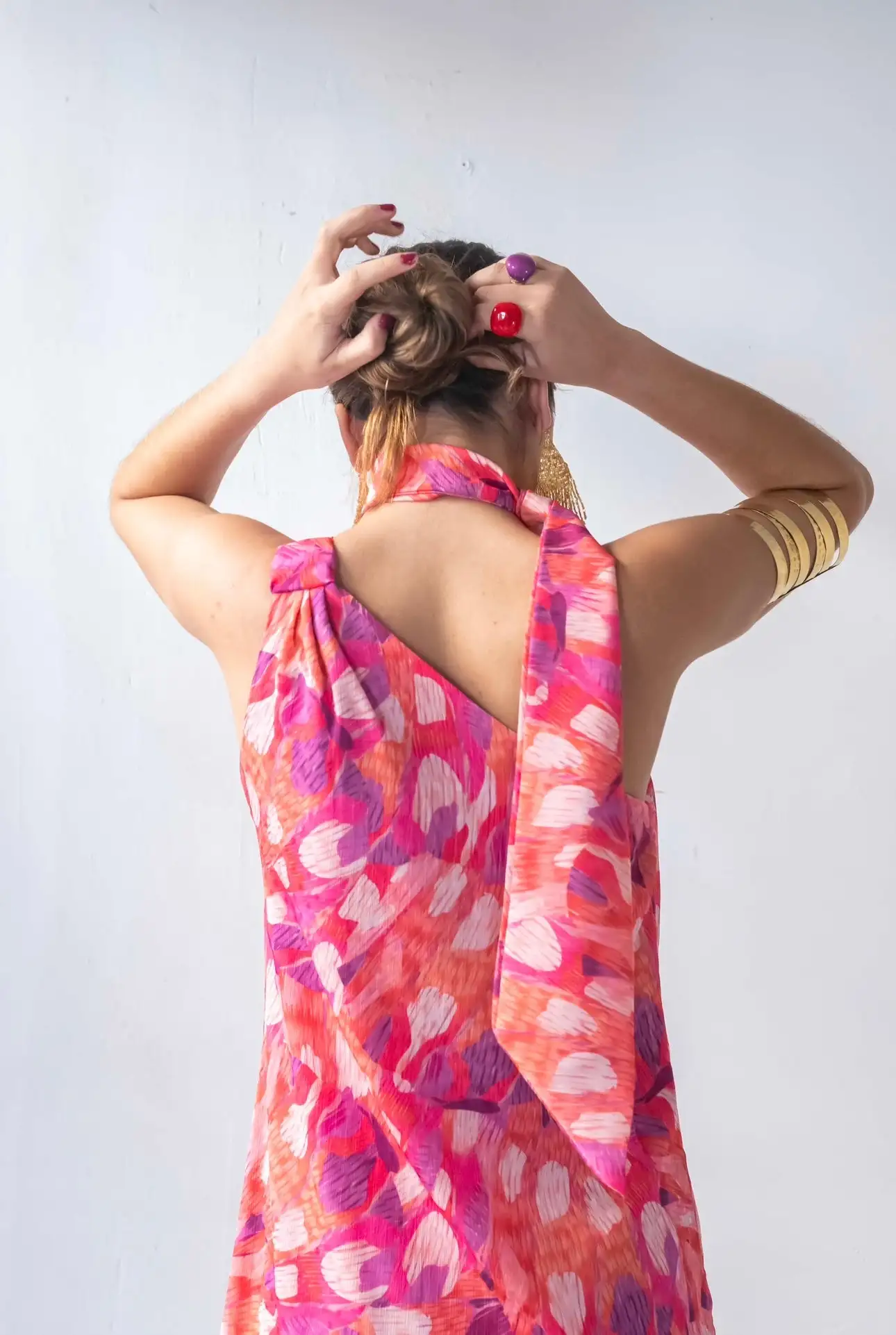 VESTIDO NIMES PINCELADAS CON LAZADA - Imagen 4