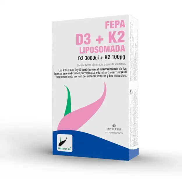 FEPA VITAMIN D3 + K2 LIPOSOMADA 40 CAPSULAS · Fepadiet